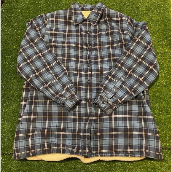 L.L. Bean Other - LL Bean shacket large mens outdoors blue light weight button up plaid